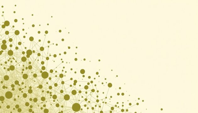 Abstract background with olive green dots and connecting lines on beige graphic design technology background network background abstract background connection illustration geometric