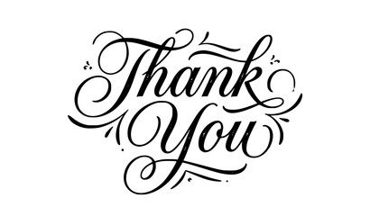 Thank You hand lettering calligraphy with textured brush flourish typography design vector illustration © MdShagarAli