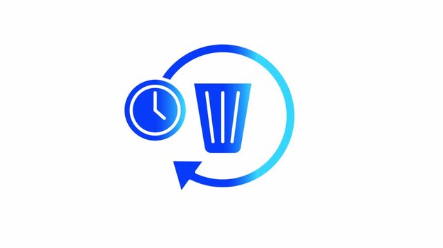 Trash and Recovery Checkpoint for Data Backup and Restore System Animated gradient blue Seamless Loop Motion Graphics