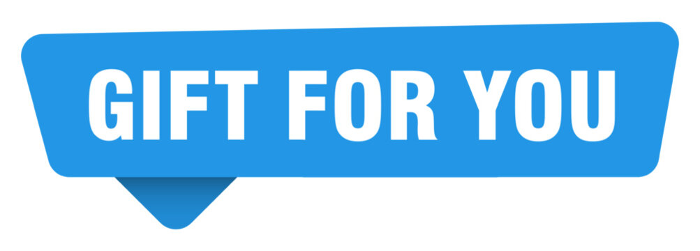gift for you sticker. gift for you blue sign isolated on transpatent background
