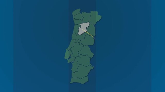 Portugal Technology Map with Glowing Signals Linking Key districts