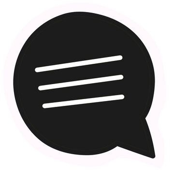 Simple conversation text bubble silhouette icon for app UI