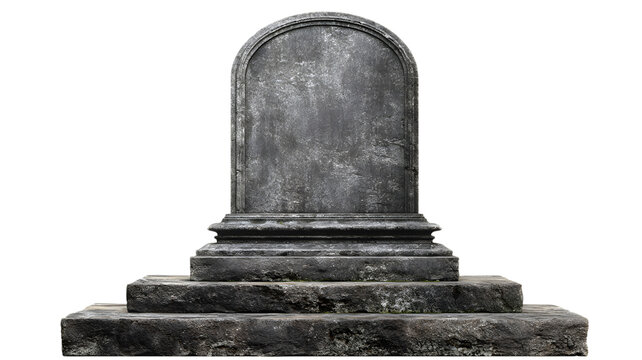 Stone tombstone monument isolated background