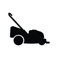 Fototapeta premium A simple black Lawn Mower silhouette vector a white background