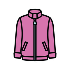 Pink bomber jacket zip-up outerwear vector illustration for modern apparel e-commerce and retail fashion © Siti