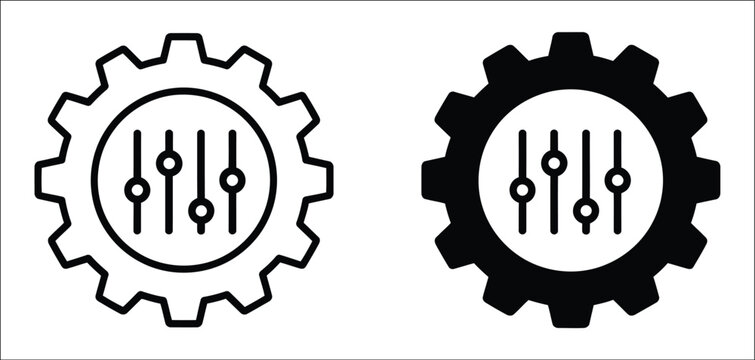 Mass customization icon, personalized product manufacturing tailored design options customer choice flexible production and individualization concept