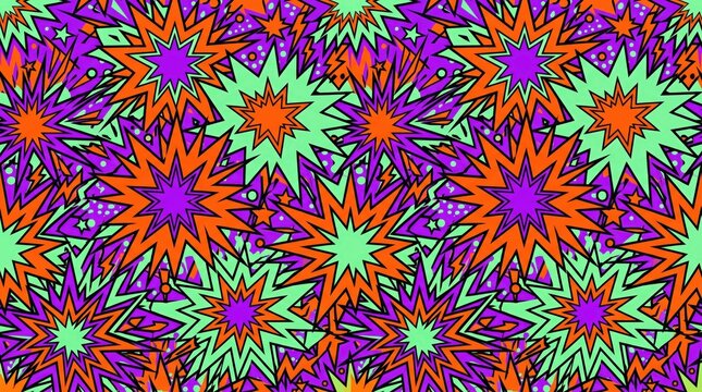 Colorful Burst Pattern with Vibrant Shapes and Eye-Catching Designs for Creative Projects