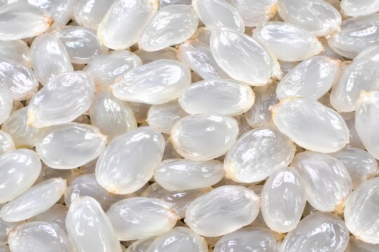 Fresh translucent sweet palmyra palm seeds, delicious tropical fruit jelly texture background