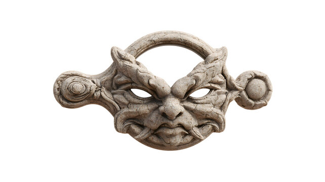 Stone face mask evil creature with ring