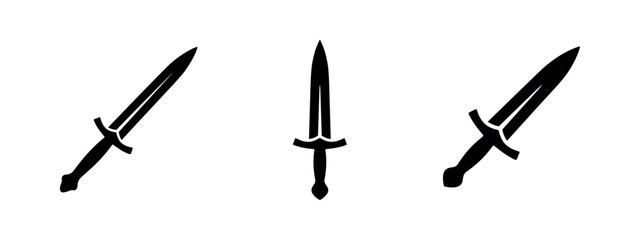 Medieval sword and blade weapon icons © Lili
