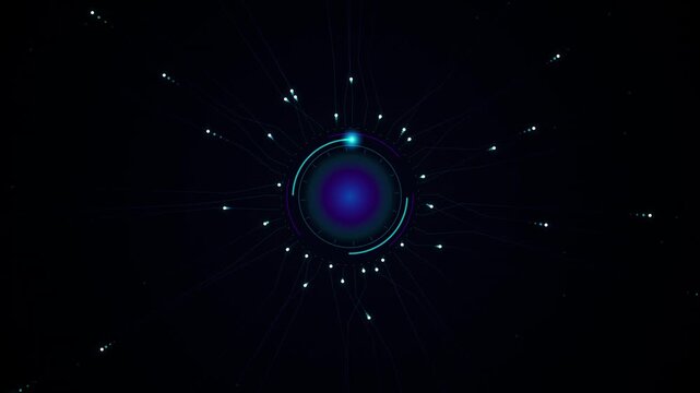 Abstract Holographic Cybernetic Core HUD Loop Seamless Loop