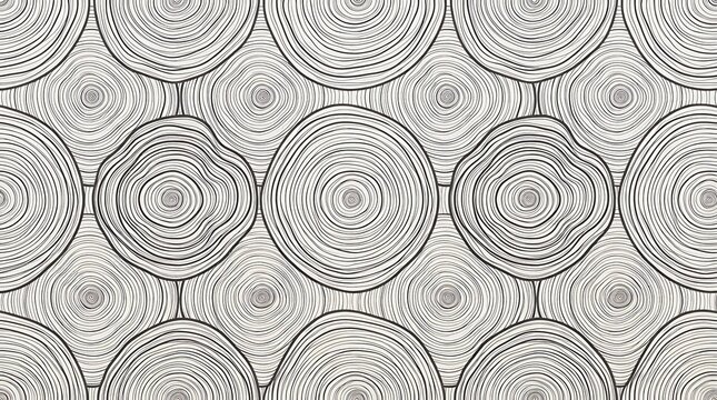 Seamless abstract pattern with wood rings texture graphic design.