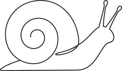 Minimalist snail line art, simple gastropod vector icon © SEA VIEW