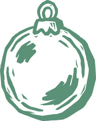 Naklejka premium Green hand drawn christmas ornament illustration
