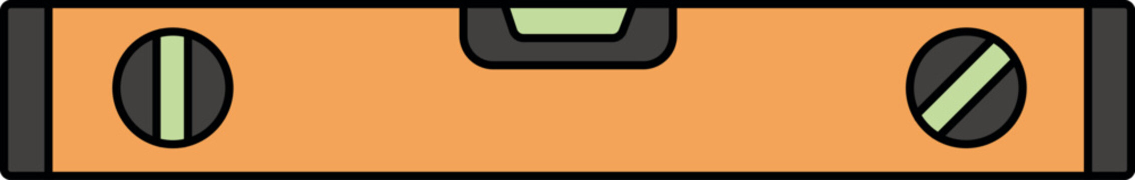 Spirit level illustration for alignment, measurement, construction, renovation and engineering work