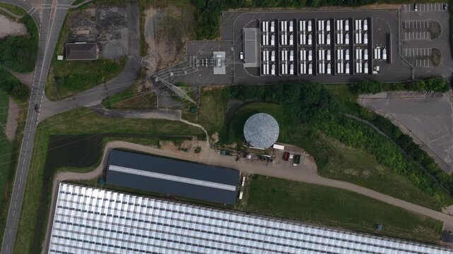 Aerial View of Neurath Power Plant and Battery Storage Facility in Germany