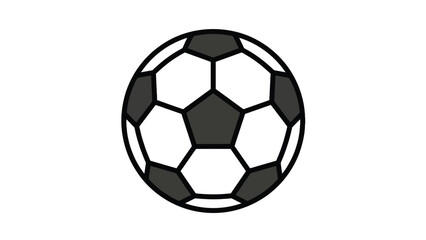 Naklejka premium Monochrome soccer ball vector graphic illustration featuring classic geometric patterns and bold crisp black outlines design