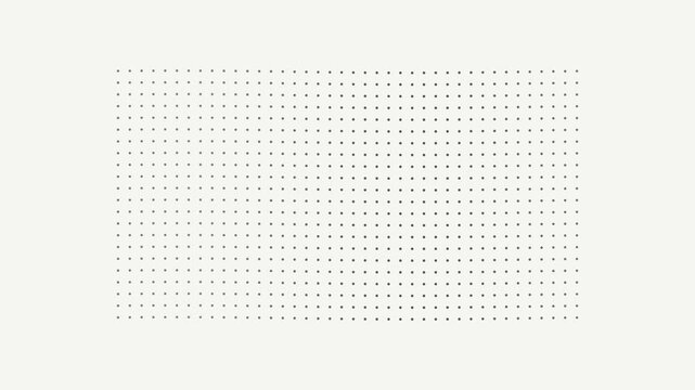 A precise geometric field of evenly spaced circular dots arranged in a clean rectangular grid with subtle wave motion.