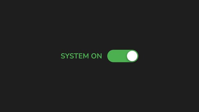 System toggle switch off on animation with white circle button interface setting technology concept