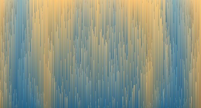 Abstract pixel sort digital art background with blue and gold vertical glitch effect lines