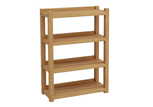 Light wooden three shelf floating unit