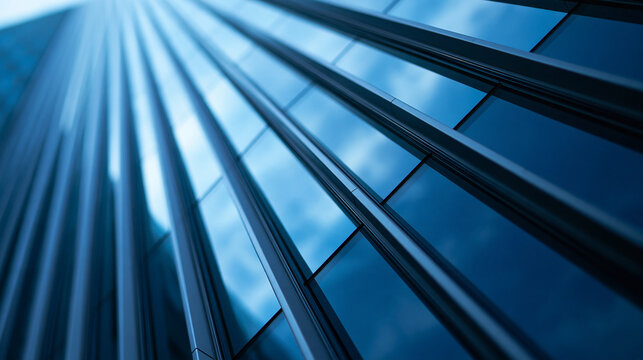 Low Angle View of Modern Corporate Skyscraper Facade
