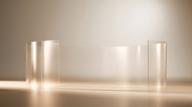 Curved Transparent Acrylic Glass Display Stand for Mockup