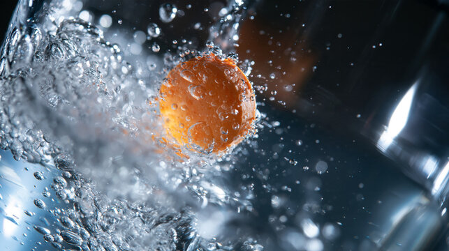 Effervescent Vitamin Tablet Dissolving in Water Glass