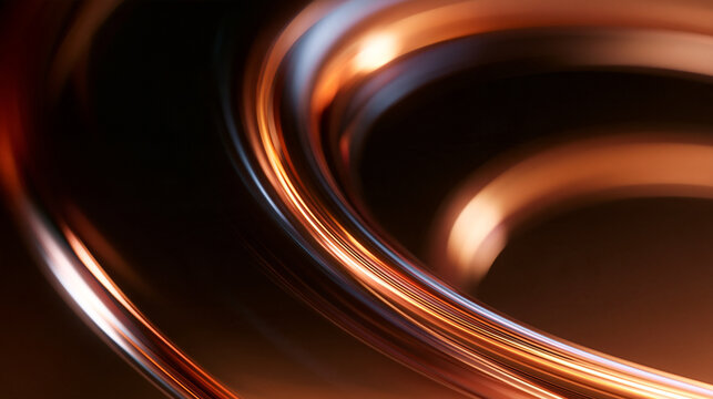 Abstract Glowing Copper Waves Motion Background