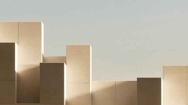 Minimalist Concrete Blocks Abstract Architectural Background