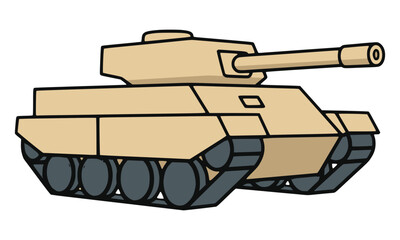 Obraz premium tank armored military transportation vehicle flat color vector illustration template design