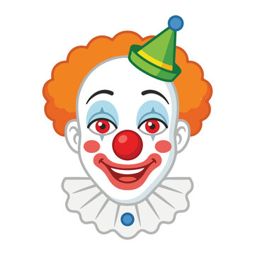 Happy smiling clown face vector illustration circus character makeup