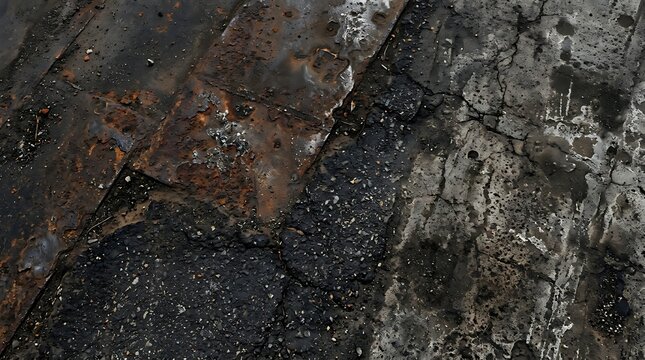 Abstract dark metal texture with geometric cracks and industrial weathered scratch patterns