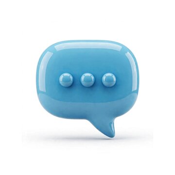 3D Blue Chat Bubble with Typing Dots - Messaging Icon