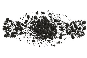 a dense asteroid belt and debris field floating in deep outer space. This realistic depiction of cosmic dark rock fragments, meteoroids, and celestial stones © omkuhh