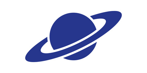 Saturn blue planet icon flat vector design for space exploration projects. © SAJID