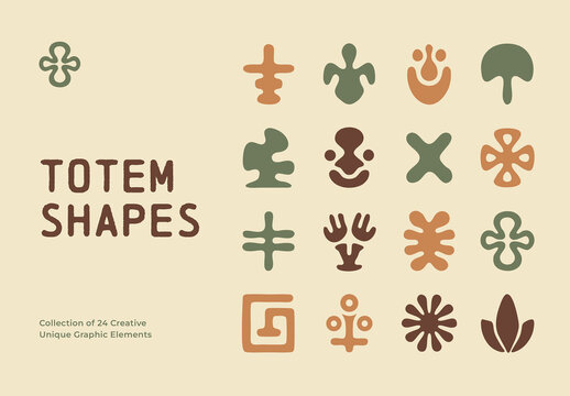 Totem Shapes For Poster And Print Design