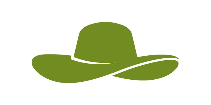 Sun hat flat icon olive green accessory for summer travel photography.