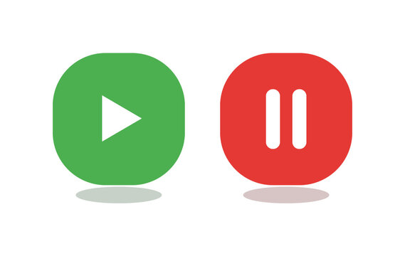 Play and pause buttons vector illustration isolated on transparent background