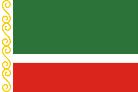 Vector illustration of the official flag of the Chechen Republic