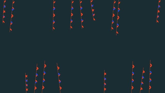 Abstract Botanical Motion Background With Boho Style Plant Vines and Leaves Animation