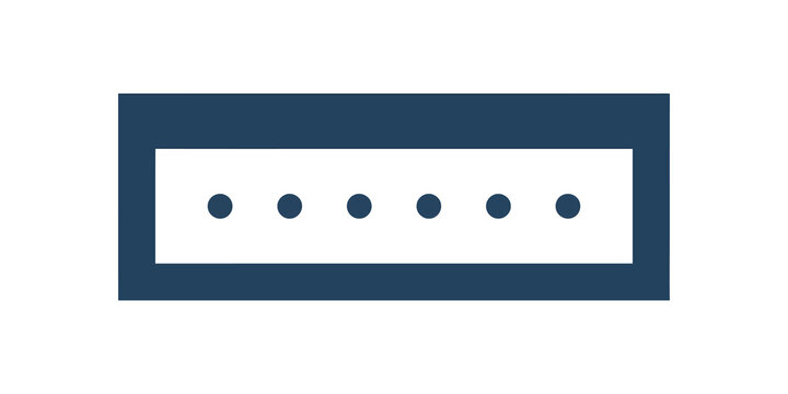 Port input interface blue flat icon for digital hardware connectivity use.