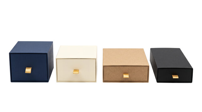 Set of four small drawer style gift boxes