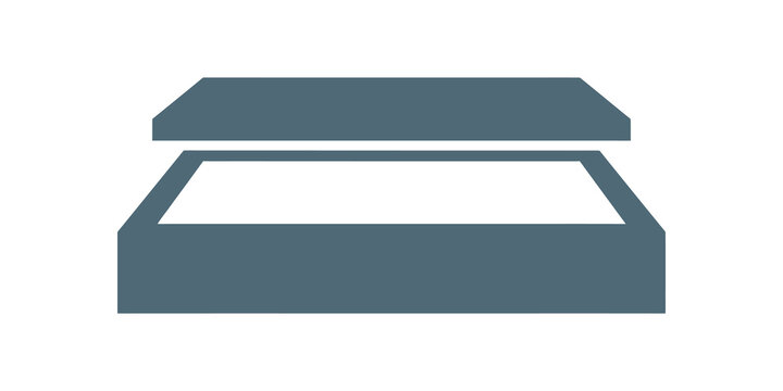 Cardboard box flat icon grey design for shipping and storage logistics.