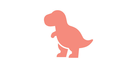 Trex dinosaur flat icon pink silhouette prehistoric animal graphic asset. © SAJID