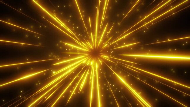 金色の集中線のキラキラ光るエフェクト背景の動画