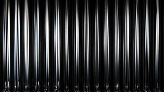 Abstract Fluted Glass Texture with Vertical Metallic Lines