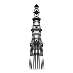 Obraz premium Qutub Minar Tower Landmark India.