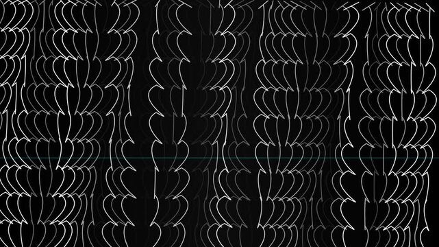 Abstract black and white geometric pattern with curved lines