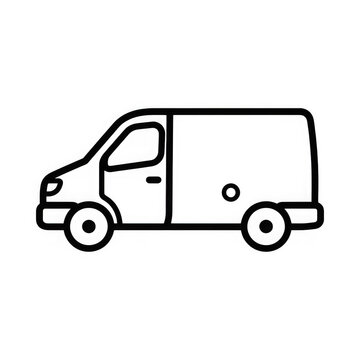 Delivery van transport vehicle icon for logistics and shipping mobile application design